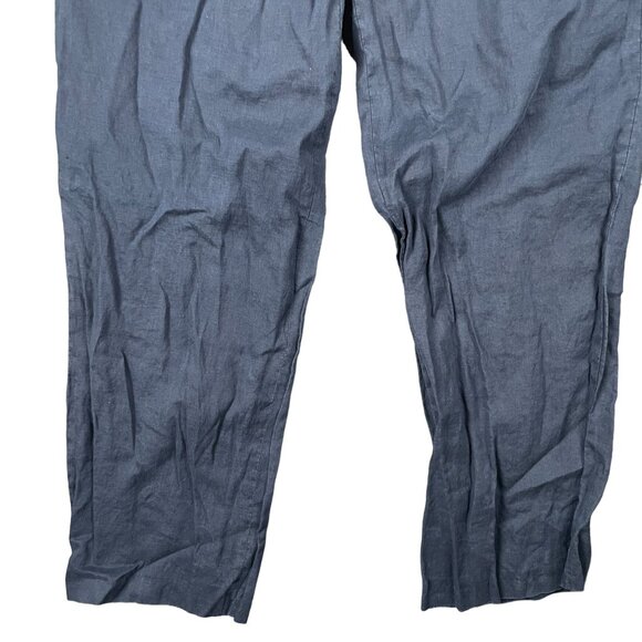 Lorenzino Pants Womens Size XL Blue Linen Capsule Casual Minimal Classic Light - Picture 4 of 10